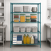 Thumbnail image #3 for EagleGard Red-i-Pak 4-Tier Wire Shelving Unit, 36W x 24D x 74H, Stationary, Blue-Green Hybrid Epoxy Finish