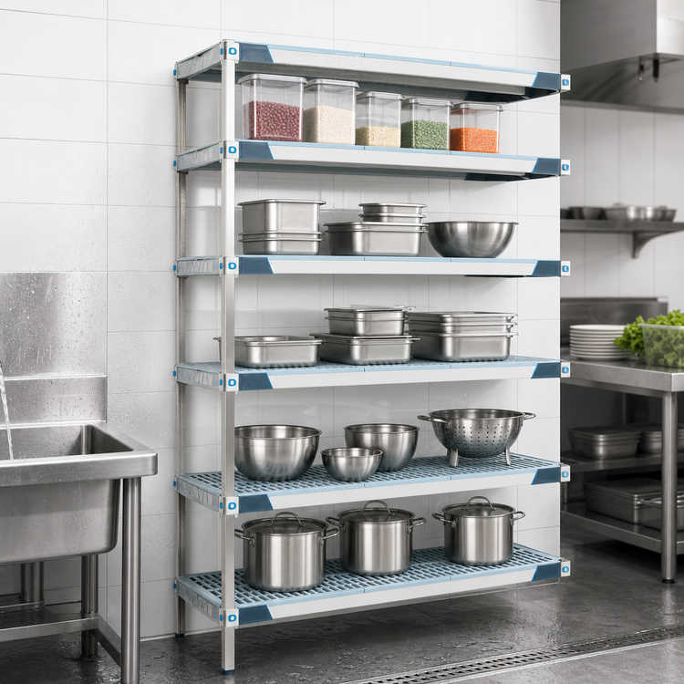 Product image #3 for MetroMax i 5-Tier Add-On Polymer Shelving Unit, 30"W x 18"D x 74"H