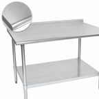 Thumbnail image #3 for Eagle Group BlendPort® BPT-2472EB-UT 72" x 24" Stainless Steel Work Table, 16-Gauge 300 Series Top, Rear Upturn, Adjustable Undershelf