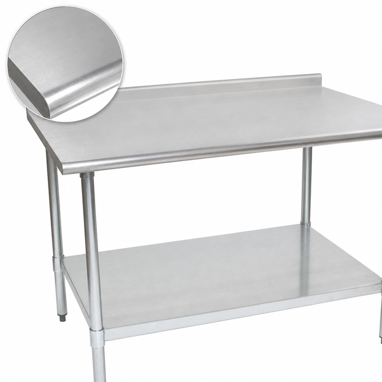 Product image #3 for Eagle Group BlendPort Deluxe Series Stainless Steel Work Table with Rear Upturn and Adjustable Undershelf, 72" W x 24" D