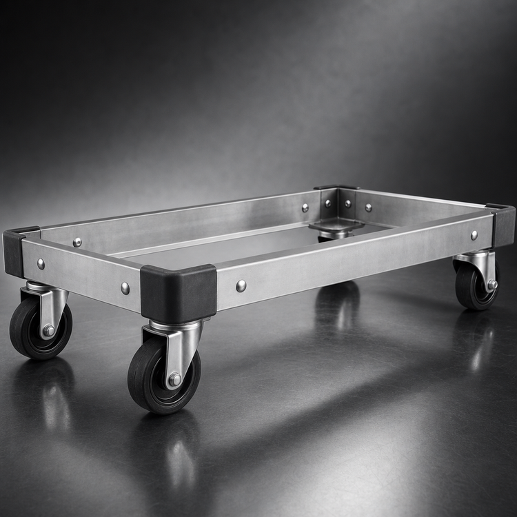 Product image #3 for Metro 48 Inch x 21 Inch Stainless Steel Made-to-Order Truck Dolly Frame with Corner Bumpers