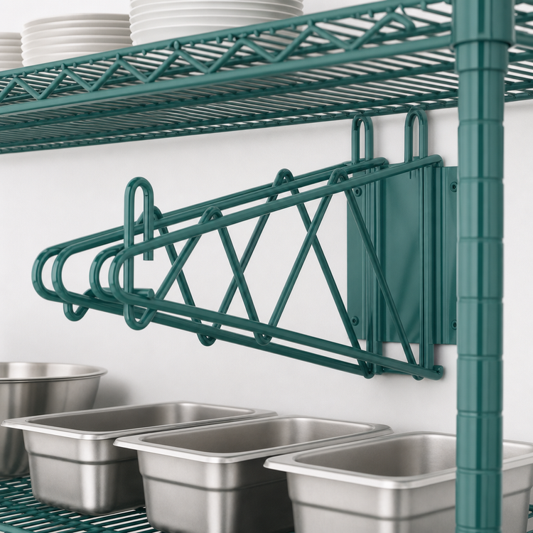 Product image #3 for Advance Tabco Special Value Series 18-Inch Double Mount Wire Shelving Wall Bracket, Green Epoxy Coated