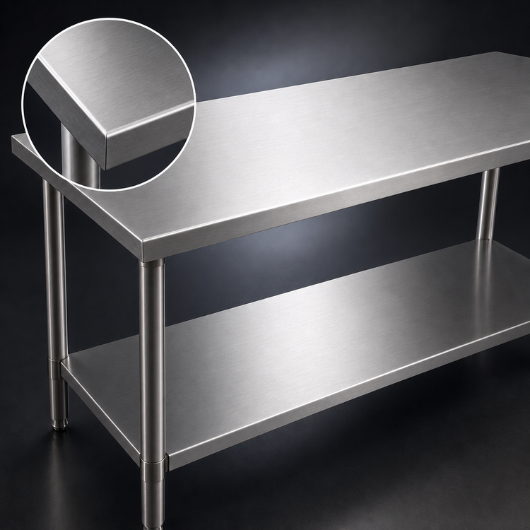 Product image #3 for Eagle Spec-Master 120" x 36" Flat Top Stainless Steel Work Table with Adjustable Undershelf