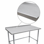 Thumbnail image #3 for John Boos Stallion ST4R1.5-24120SBK 120 x 24 Inch Stainless Steel Work Table, 14/300 Top, 1-1/2 Inch Rear Up-Turn, Open Base