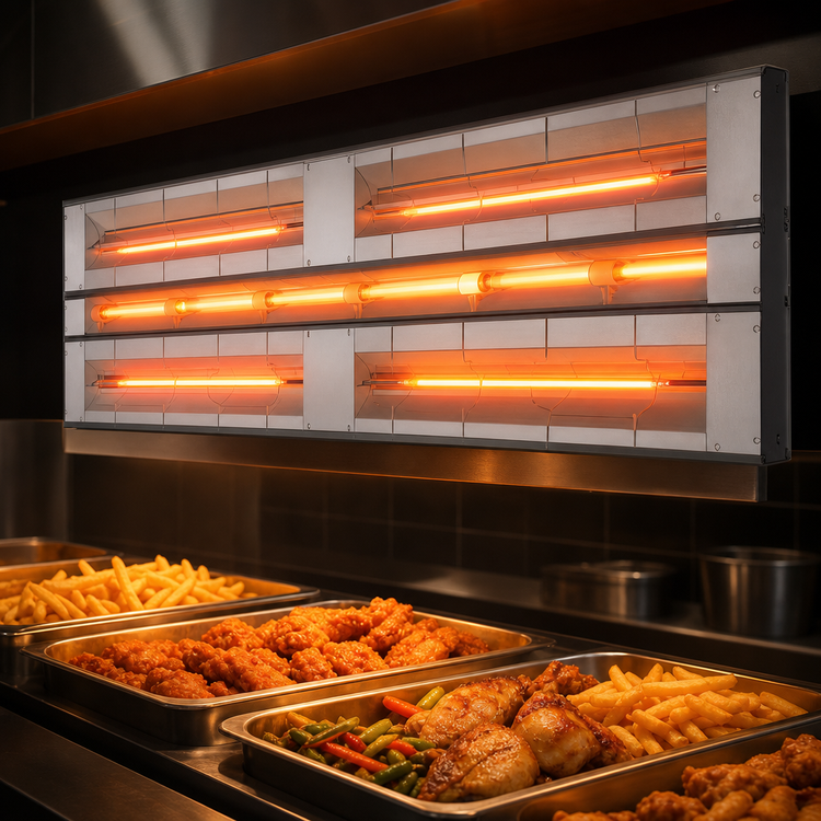 Product image #3 for Hatco Glo-Ray 30-Inch Maximum-Watt Dual Unlighted Infrared Strip Heater, Aluminum, 6-Inch Spacer