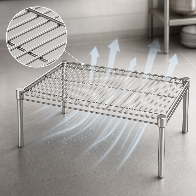 Product image #3 for Metro Super Erecta Stainless Steel Open-Wire Dunnage Rack Platform, 30 x 18 Inches