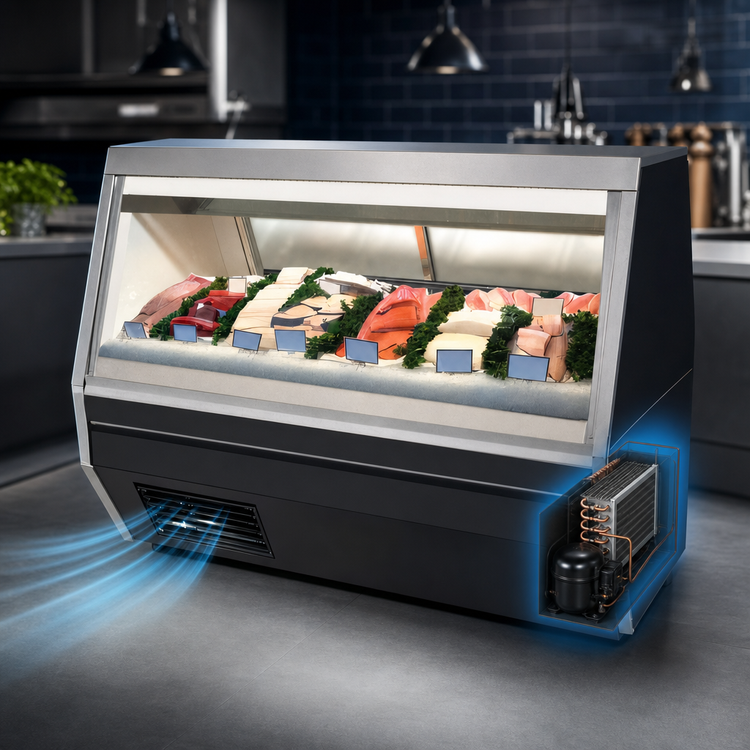 Product image #3 for Howard-McCray 35 Series 71-Inch Double Duty Fish and Poultry Self-Contained Refrigerated Service Case with LED Lighting