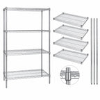 Thumbnail image #3 for Quantum WR54-2436C Commercial Wire Shelving Starter Unit, 36"W x 24"D x 54"H, Chrome, 4 Shelves, 600-800 lb. Capacity