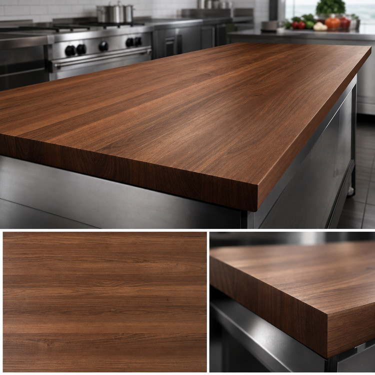 Product image #3 for John Boos Boos Block 96 Inch x 42 Inch American Black Walnut Edge Grain Kitchen Countertop