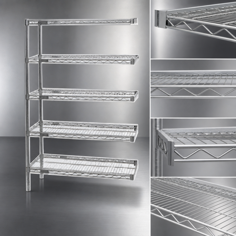 Product image #3 for Eagle Group 5-Tier Add-On Wire Shelving Unit with QuadTruss, 30 x 18 x 74 Inches, Stainless Steel Finish