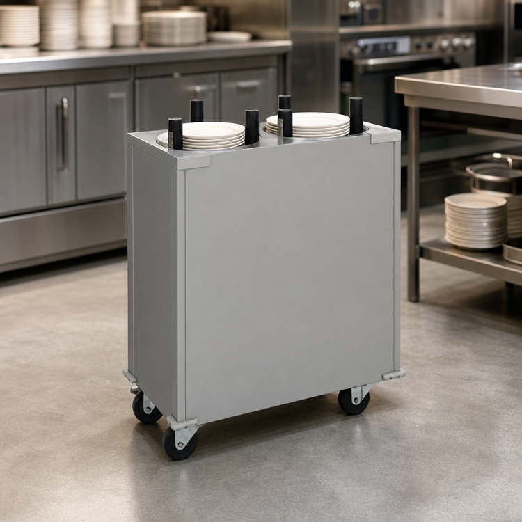 Product image #3 for Shelleymatic CAB2-1200 Mobile Enclosed Two-Stack Unheated Plate Dispenser for 10.12-12 Inch Round Plates