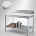 Thumbnail image #3 for New Age 36 Inch x 24 Inch Poly Top Work Table with 6 Inch Backsplash and Open Aluminum Base