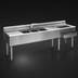 Thumbnail image #3 for Eagle Group 2200 Series 9-Foot Underbar Combination Unit with Left-Hand Ice Bin, 3 Sink Bowls, and Dual Drainboards