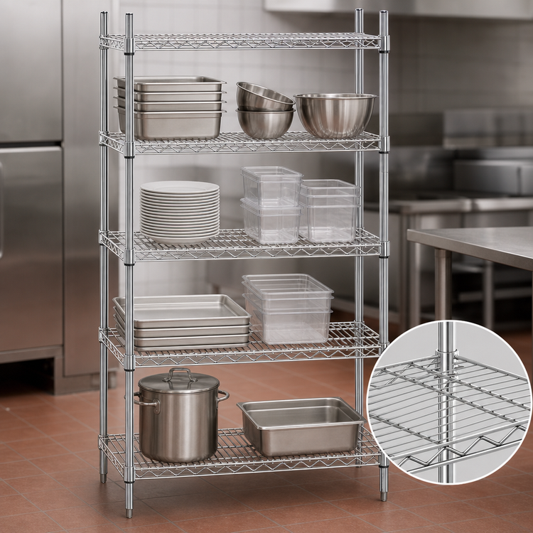 Product image #3 for Advance Tabco Special Value Series Heavy-Duty Chrome-Plated Wire Shelf, 60W x 18D Inches