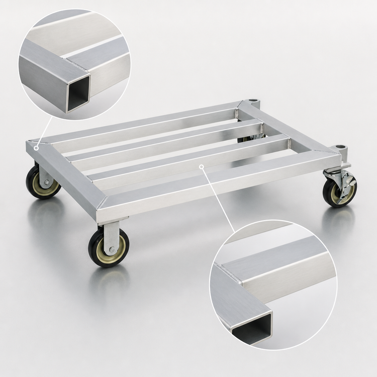 Product image #4 for New Age Mobile Welded Aluminum Dunnage Rack, 37-3/4 x 24 x 8-1/4 Inches, 1000 lb Capacity