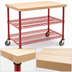 Thumbnail image #3 for Eagle Group QuadTruss 3-Tier Maple Top Demo Cart with 2 Wire Shelves, 36 x 24 x 34 Inches, Red Epoxy Finish