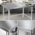 Thumbnail image #3 for John Boos Stallion 84-Inch x 24-Inch 300-Series Stainless Steel Work Table with Safety Edge and Galvanized Legs