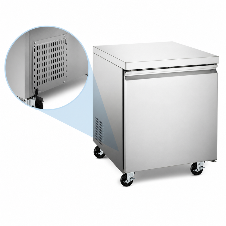 Product image #3 for Omcan USA 27-Inch Under Counter Reach-In Refrigerator, 1 Section, 6.3 Cu. Ft.