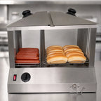 Thumbnail image #4 for Admiral Craft HDS-1300W/100 Countertop Side-by-Side Hot Dog & Bun Steamer, 100 Hot Dogs, 36-48 Buns
