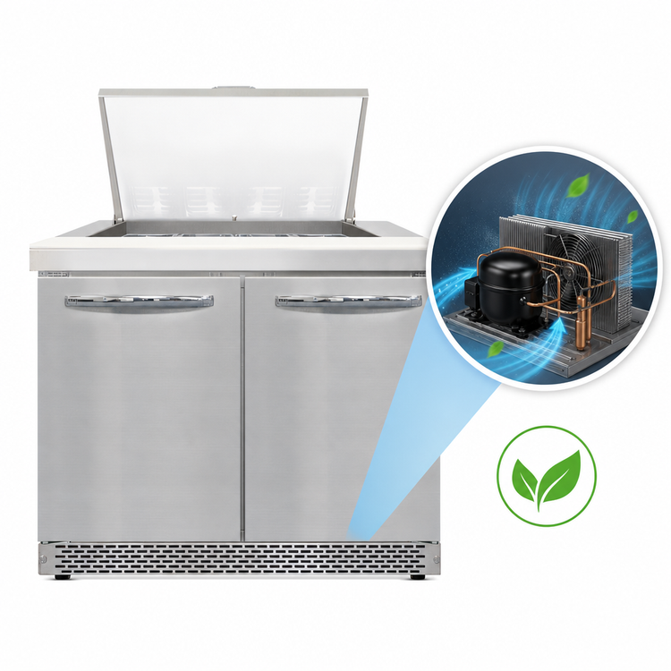 Product image #3 for Continental Refrigerator D36N12M-FB Designer Line 36" Two-Section Mighty Top Sandwich Unit