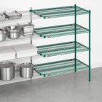 Thumbnail image #4 for Metro Super Erecta 5AN337K3 Add-On Wire Shelving Unit, 36W x 18D x 74H, 5 Shelves, Green Epoxy-Coated