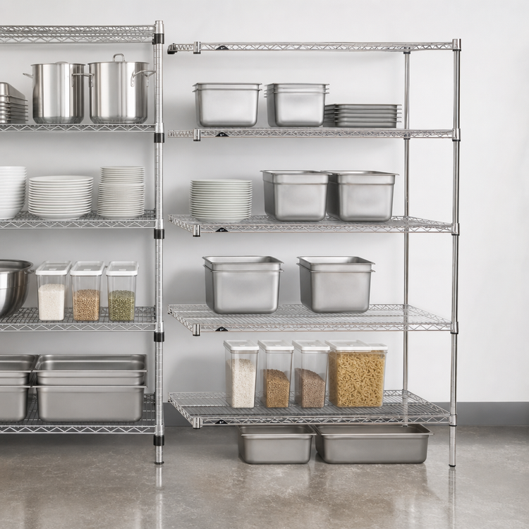 Product image #3 for Metro Super Erecta 30"W x 18"D x 74"H 5-Shelf Add-On Wire Shelving Unit, Brite Finish