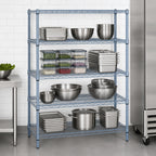 Thumbnail image #3 for Quantum WR86-2124GY 4-Shelf Stationary Wire Shelving Starter Kit, 24 x 21 x 86 Inches, Gray Epoxy Antimicrobial Finish
