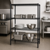 Thumbnail image #3 for Quantum 4-Shelf Wire Shelving Starter Kit, 54W x 24D x 54H, Black Epoxy Antimicrobial Finish