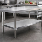 Thumbnail image #3 for John Boos SSK6-3072 72 x 30-Inch Stainless Steel Work Table Undershelf, 16-Gauge 300 Series