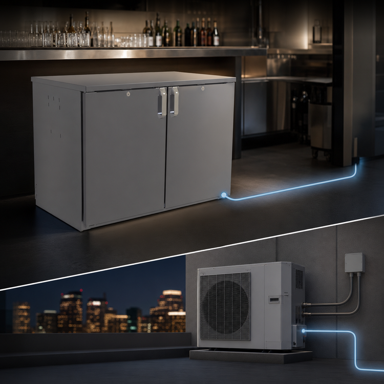 Product image #3 for Glastender CP1RL40 Pass-Thru Low Profile Back Bar Cooler for Remote Refrigeration, 40-Inch Wide, Two-Section