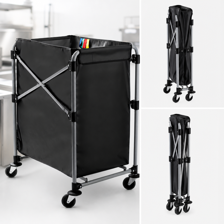 Product image #4 for Executive Collapsible Basket X-Cart Laundry Cart with Detachable Vinyl Bag, 4 Bushel, 220 lb. Capacity