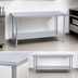 Thumbnail image #3 for Duke Manufacturing 60-Inch x 24-Inch Stainless Steel Work Table with Galvanized Undershelf, Flat Top, No Backsplash