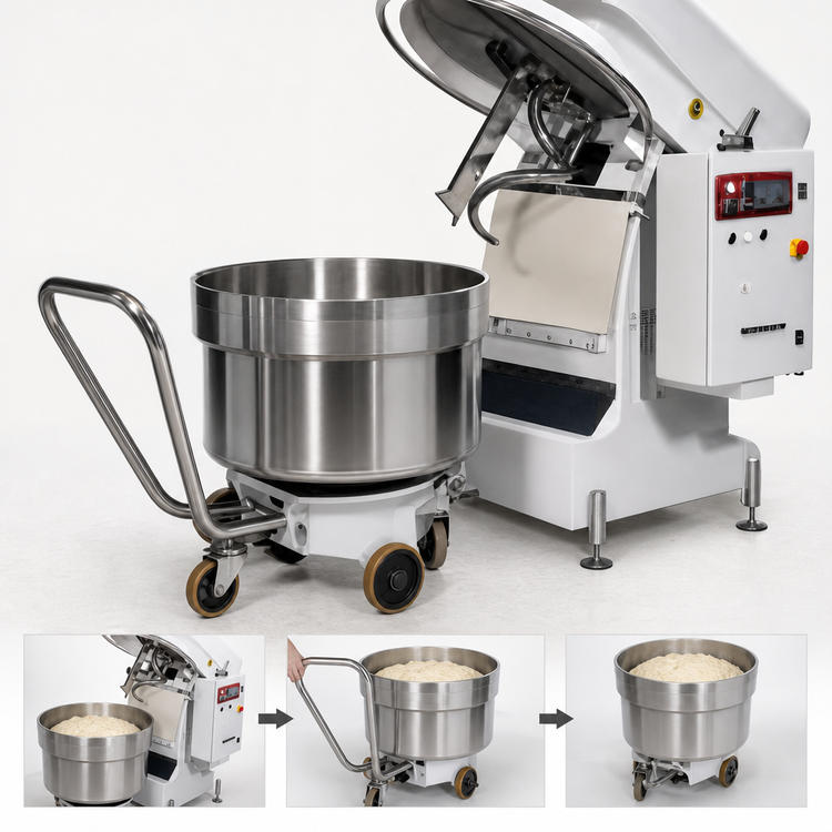 Product image #3 for Univex Silverline SL250RB Removable-Bowl Spiral Dough Mixer, 550 lb Capacity, 3-Phase