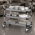 Thumbnail image #3 for Quantum 3-Shelf Solid Stainless Steel Utility Cart, 36