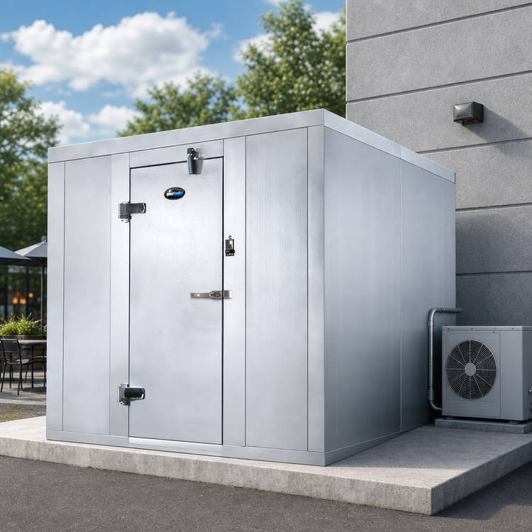 Product image #3 for AmeriKooler Outdoor Quick Ship Walk-In Cooler with Aluminum Floor and Remote R-448A Refrigeration