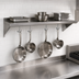 Thumbnail image #3 for BK Resources Economy Wall-Mounted Stainless Steel Wall Shelf with Pot Rack, 36 Inch W x 12 Inch D