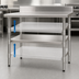 Thumbnail image #3 for Eagle Group Adjustable Stainless Steel Work Table Undershelf, 36 x 24 Inches, for Uni-Lok Hat Channel Frame Tables