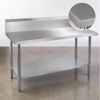 Thumbnail image #3 for Duke Manufacturing 314-3648-10R 48 x 36 Inch Stainless Steel Work Table with 10 Inch Riser, Marine Edge and Galvanized Undershelf