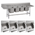 Thumbnail image #3 for Advance Tabco Regaline 4-Compartment Sink with Left & Right Drainboards, 122-Inch, 14-Gauge 304 Stainless Steel
