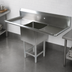 Thumbnail image #3 for John Boos Pro-Bowl 1-Compartment Sink with Left and Right Drainboards, 14/300 Stainless Steel, 57-1/4 x 23-1/2 x 44-1/16 Inches