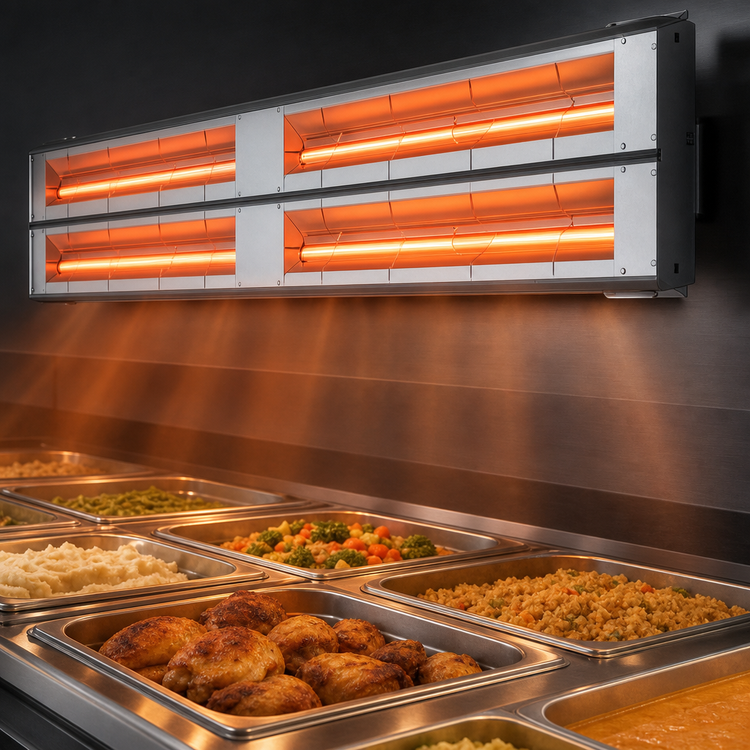 Product image #3 for Hatco Glo-Ray 72-Inch Aluminum Unlighted Dual Infrared Strip Heater, 4.15 kW