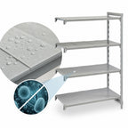 Thumbnail image #4 for Cambro Camshelving® Premium CPA244284S4PKG 4-Shelf Solid Add-On Polymer Shelving Unit, 24" Deep x 42" Wide x 84" High, Speckled Gray