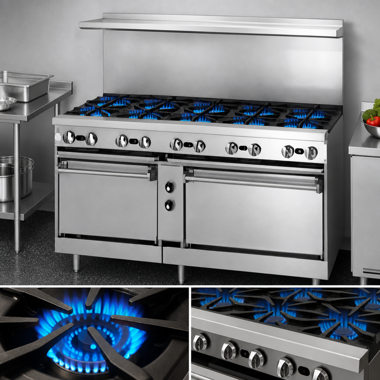 Product image #3 for Jade Range Bistro JBR-12 72-Inch 12-Burner Gas Restaurant Range with Cabinet Base