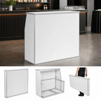 Thumbnail image #3 for Flash Furniture XA-BAR-48-WH-GG Foldable Portable Bar, 47-3/4"W x 19-1/2"D x 42-3/4"H, White Laminate, Removable Aluminum Top