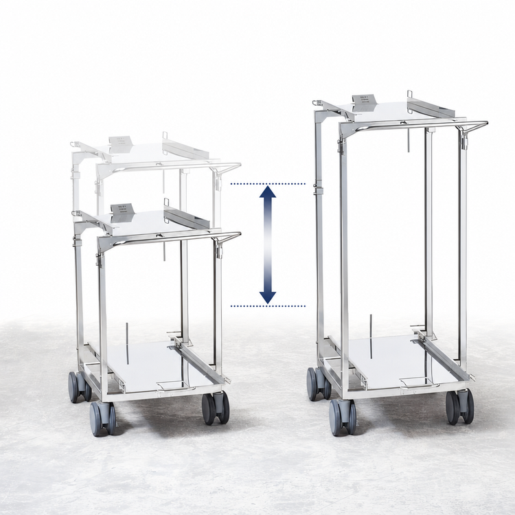Product image #3 for RATIONAL Height-Adjustable Transport Trolley for Mobile Oven Rack and Mobile Plate Rack, SCC 61/CMP 101 Series