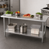 Thumbnail image #3 for Duke Stainless Steel Work Table with Undershelf, 72 x 24 Inches, 36 Inches High