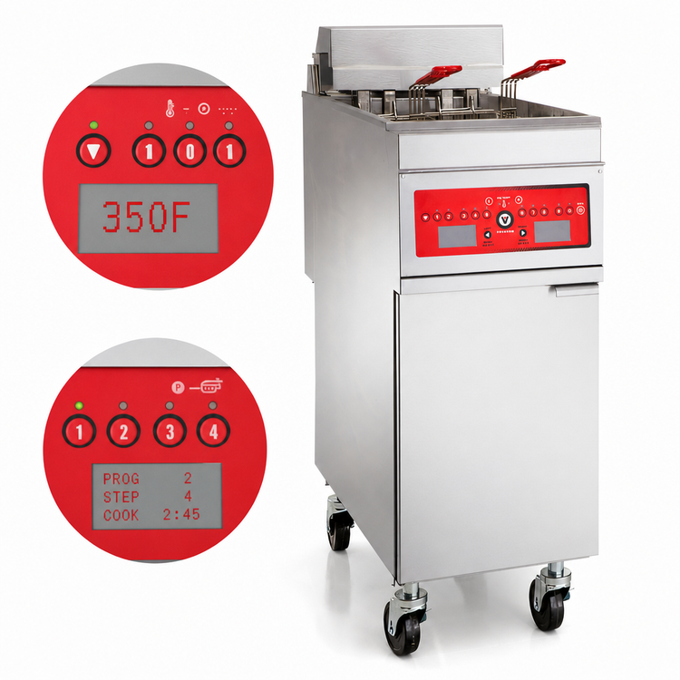 Product image #4 for Vulcan 21-Inch Freestanding Electric Deep Fryer with Programmable Computer Controls, 85 lb. Capacity