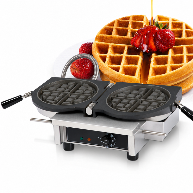 Product image #3 for Krampouz Single Round Countertop Commercial Waffle Maker, 120V, Easy-Clean System