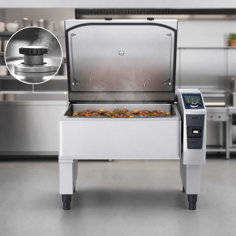 Product image #3 for RATIONAL iVario Pro XL Pressure Multifunctional Cooking Center, Braising Pan & Tilt Skillet, Floor Model, 40-Gallon, 440/480V, 3-Phase