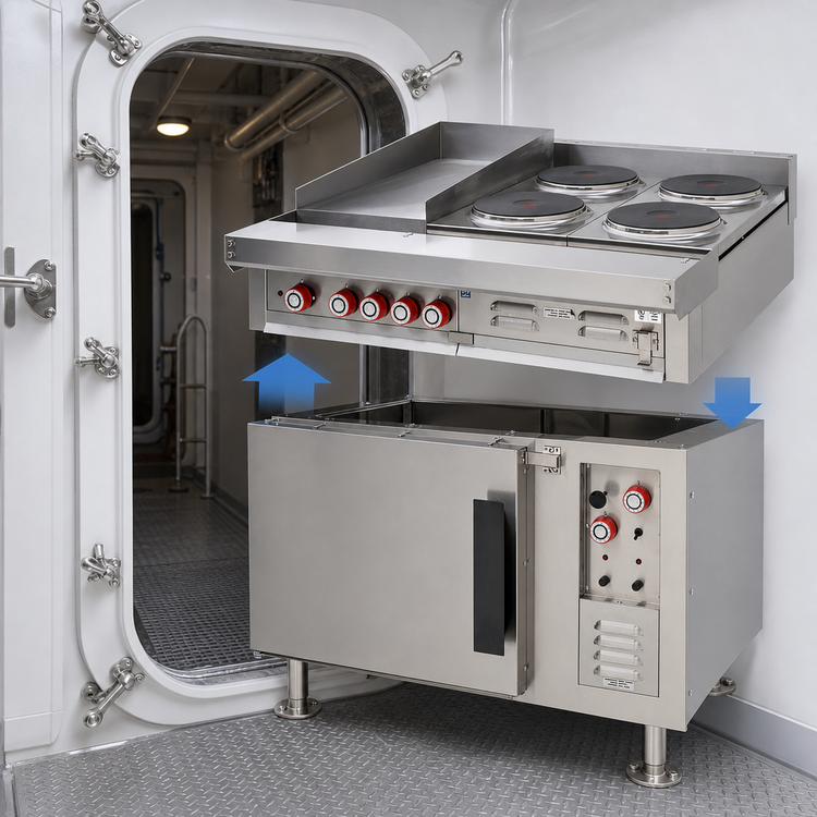 Product image #4 for Lang Marine Heavy Duty 36-Inch Electric Range with Convection Oven Base, 4 French Plates and 12-Inch Hot Top